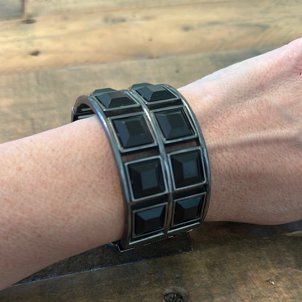 Black and Gunmetal  Bangle Bracelet